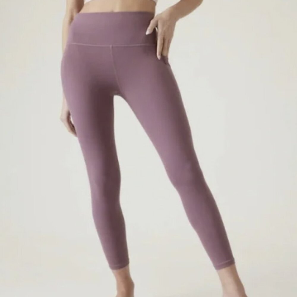 💜 Athleta Girl High Rise Tight Mauve/Pink/Blush Leggings | Size L/12 - Picture 1 of 7
